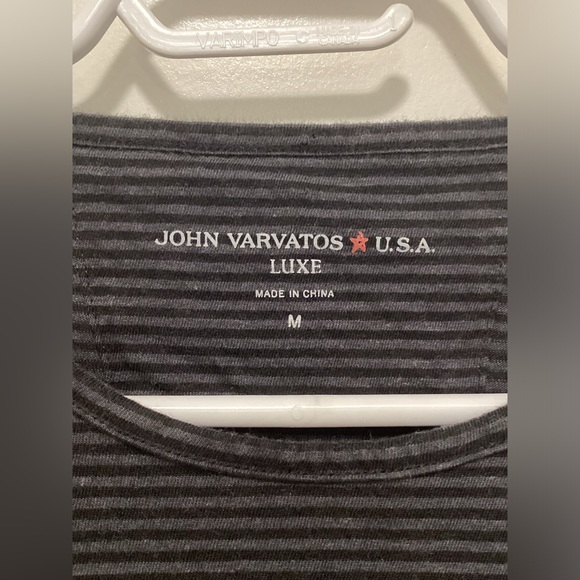 John Varvatos stripe long sleeve tee shirt. Size M.  Fits slim - Picture 2 of 5